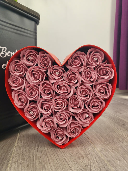 Cœur avec 27 roses à savon